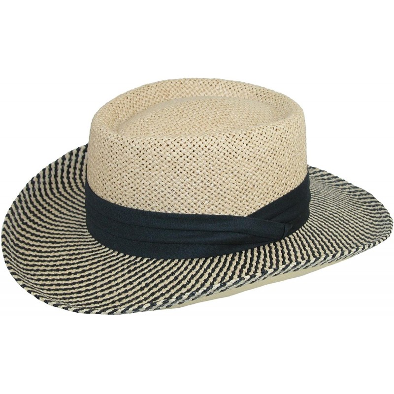 Fedoras Men's Toyo Gambler with Black Band - One Size - Natural Black - CE115VTPQNX $30.67