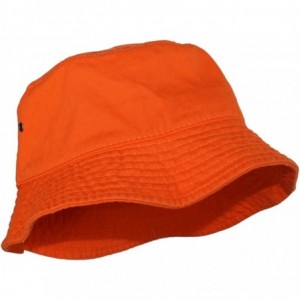Bucket Hats Simple Solid Cotton Bucket Hat - Orange - CH11LXK94HD $21.49