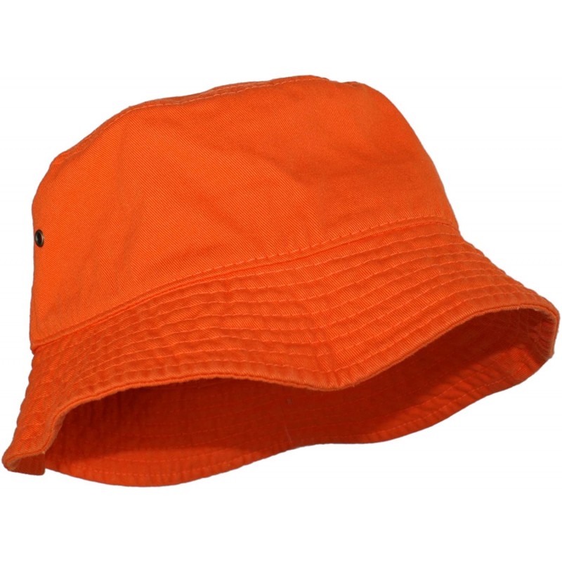 Bucket Hats Simple Solid Cotton Bucket Hat - Orange - CH11LXK94HD $9.42