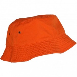 Bucket Hats Simple Solid Cotton Bucket Hat - Orange - CH11LXK94HD $9.42
