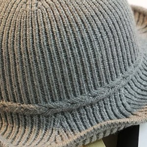 Bucket Hats Women's Knit Foldable Wool Blend Warm Church Cloche Cap Bucket Hat Bowler Hats - Light Grey - CF188Q69KO6 $9.28