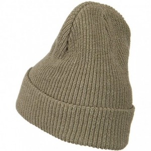 Skullies & Beanies Eco Cotton Ribbed XL Cuff Beanie - Khaki - CR115EH5MSV $22.54