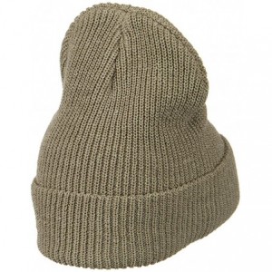 Skullies & Beanies Eco Cotton Ribbed XL Cuff Beanie - Khaki - CR115EH5MSV $22.54