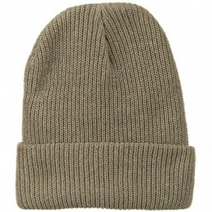 Skullies & Beanies Eco Cotton Ribbed XL Cuff Beanie - Khaki - CR115EH5MSV $22.54