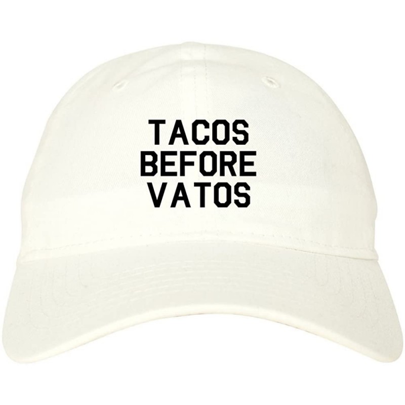 Baseball Caps Tacos Before Vatos Funny Dad Hat Baseball Cap - White - CO188MXCT0Y $20.89
