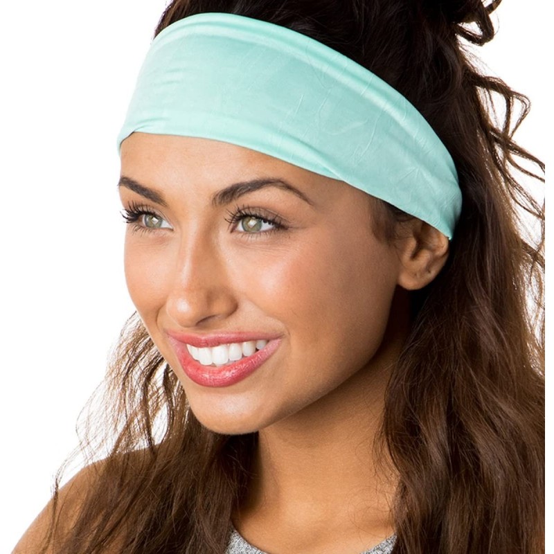 Headbands Xflex Crushed Adjustable & Stretchy Wide Softball Headbands for Women & Girls - Lightweight Crushed Mint - C717X6HU...