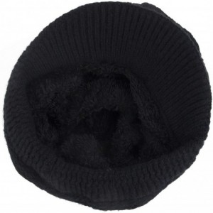 Skullies & Beanies Women Winter Warm Beanie Knit Hat Soft Lined Snow Ski Caps with Visor Black - CT18A4004ZW $26.84