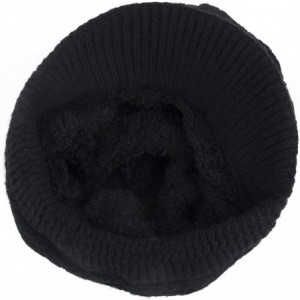 Skullies & Beanies Women Winter Warm Beanie Knit Hat Soft Lined Snow Ski Caps with Visor Black - CT18A4004ZW $17.30