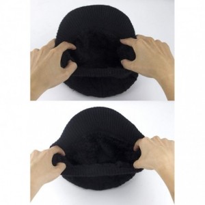 Skullies & Beanies Women Winter Warm Beanie Knit Hat Soft Lined Snow Ski Caps with Visor Black - CT18A4004ZW $17.30