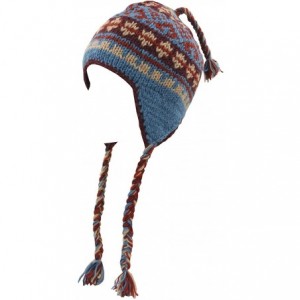Skullies & Beanies KayJayStyles Nepal Hand Knit Beanie Skull Ski Wool Fleeced Hat - Rainbow 1 - CY1896E6I4M $31.56