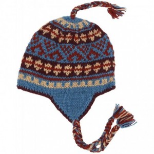 Skullies & Beanies KayJayStyles Nepal Hand Knit Beanie Skull Ski Wool Fleeced Hat - Rainbow 1 - CY1896E6I4M $17.54