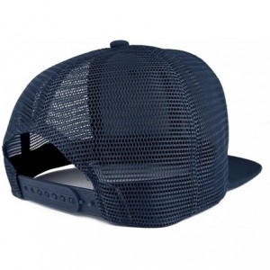 Baseball Caps Texas State Outline Embroidered Cotton Flat Bill Mesh Back Trucker Cap - Navy - CN185YHONHD $19.80