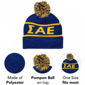 Skullies & Beanies Sigma Alpha Epsilon Letter Beanie Hat Greek Cold Weather Winter SAE - CJ18CMILATN $15.53