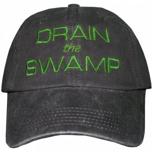 Baseball Caps Drain The Swamp Hat Trump Cap - Distressed Black/Green Embr. - C412O9PZDFL $14.52