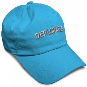 Baseball Caps Custom Soft Baseball Cap Destruction Word Deplorable A Embroidery Twill Cotton - Aqua - CM195Q790OD $15.32