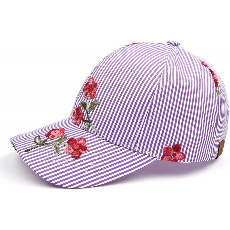 Baseball Caps Hatsandscarf Exclusives Oriental Flower Geometric Pattern Baseball Cap (BA-740-1) - Poplin-purple - CK18R34HQ7A...