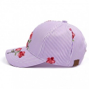 Baseball Caps Hatsandscarf Exclusives Oriental Flower Geometric Pattern Baseball Cap (BA-740-1) - Poplin-purple - CK18R34HQ7A...