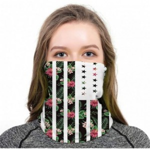 Balaclavas Balaclava Bandana Face Mask for Women Men Neck Gaiter Head Wrap Scarf Sun Dust Wind Headwear - Us Flag Flower - CR...