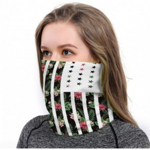 Balaclavas Balaclava Bandana Face Mask for Women Men Neck Gaiter Head Wrap Scarf Sun Dust Wind Headwear - Us Flag Flower - CR...