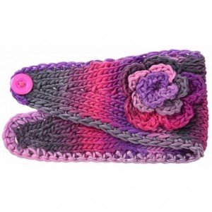 Cold Weather Headbands Headband Camellia Stretchy Headwrap - Purple Red - CH180IUCGE9 $10.04