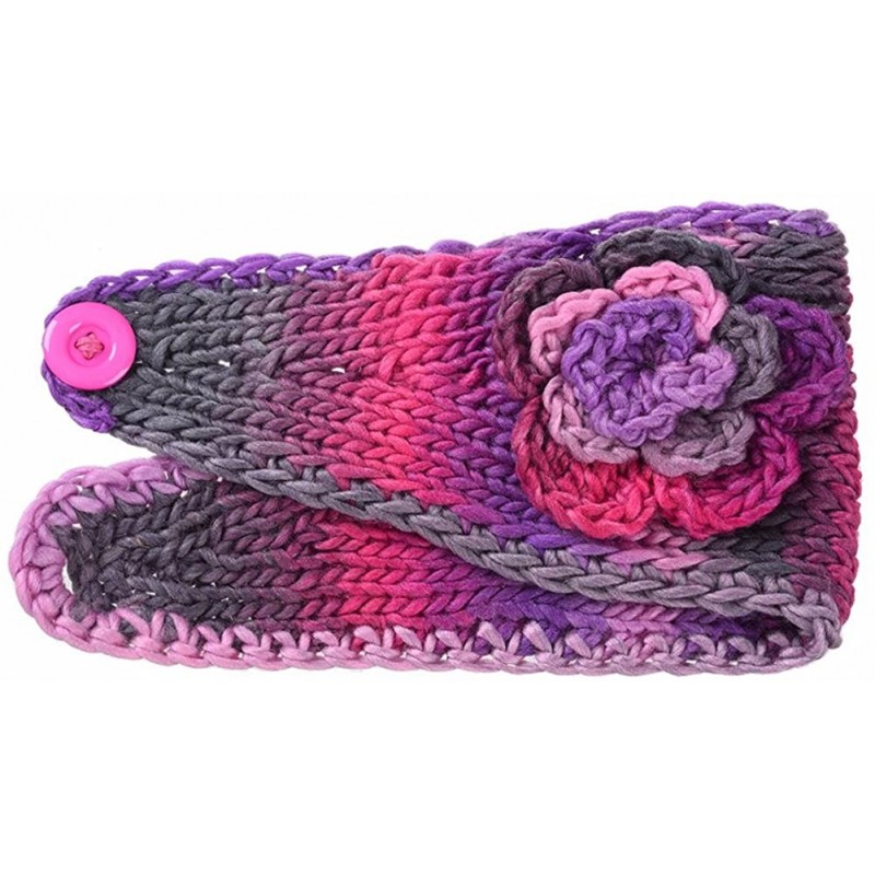 Cold Weather Headbands Headband Camellia Stretchy Headwrap - Purple Red - CH180IUCGE9 $16.96