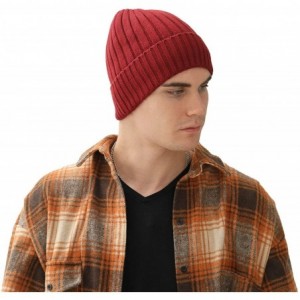 Skullies & Beanies Wool Cuffed Knit Beanie Hat Soft Hats for Men & Women Unisex Winter Hat Warm- Stretchy- Comfort Daily Bean...