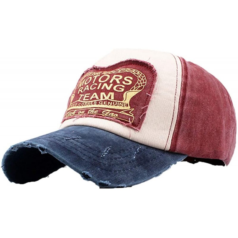 Baseball Caps Discount Baseball Cap!Women Embroidered Flower Denim Cap Fashion Topee - Wine - C118QKZ7IC6 $12.04