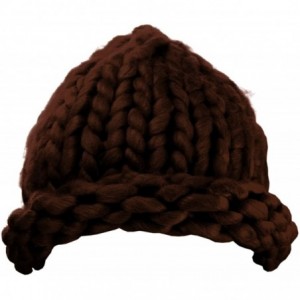 Skullies & Beanies Solid Color Handmade Big Chunky Loop Helsinski Hat Beanie - Brown - C9127WC8NTP $13.56