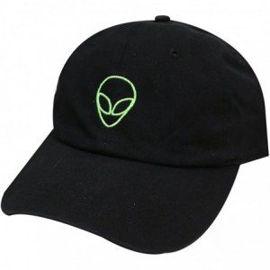 Baseball Caps Alien Small Embroidery Cotton Baseball Cap - Neon Sign Black - CK185KLTOZS $15.88