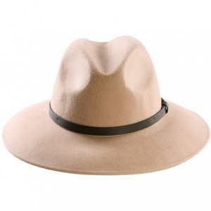 Fedoras Wide Brim Wool Fedora Hat Men Women Felt Hats Outback Panama Crushable Caps Great - Camel - C518I9E2QYZ $14.10