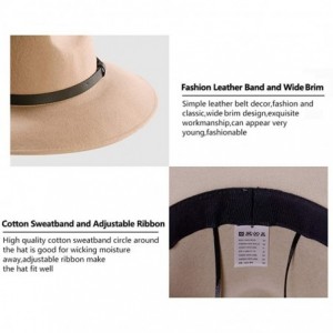 Fedoras Wide Brim Wool Fedora Hat Men Women Felt Hats Outback Panama Crushable Caps Great - Camel - C518I9E2QYZ $14.10