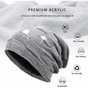 Skullies & Beanies Winter Beanie Hat for Men and Women Warm Knit Hats Slouchy Thick Skull Cap - Grid-gray - CQ18L0QTWS5 $9.87