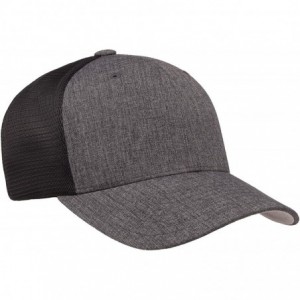 Baseball Caps Flexfit 110 Mesh Cap - Melange Charcoal/Black - C018WOC8LZX $11.05