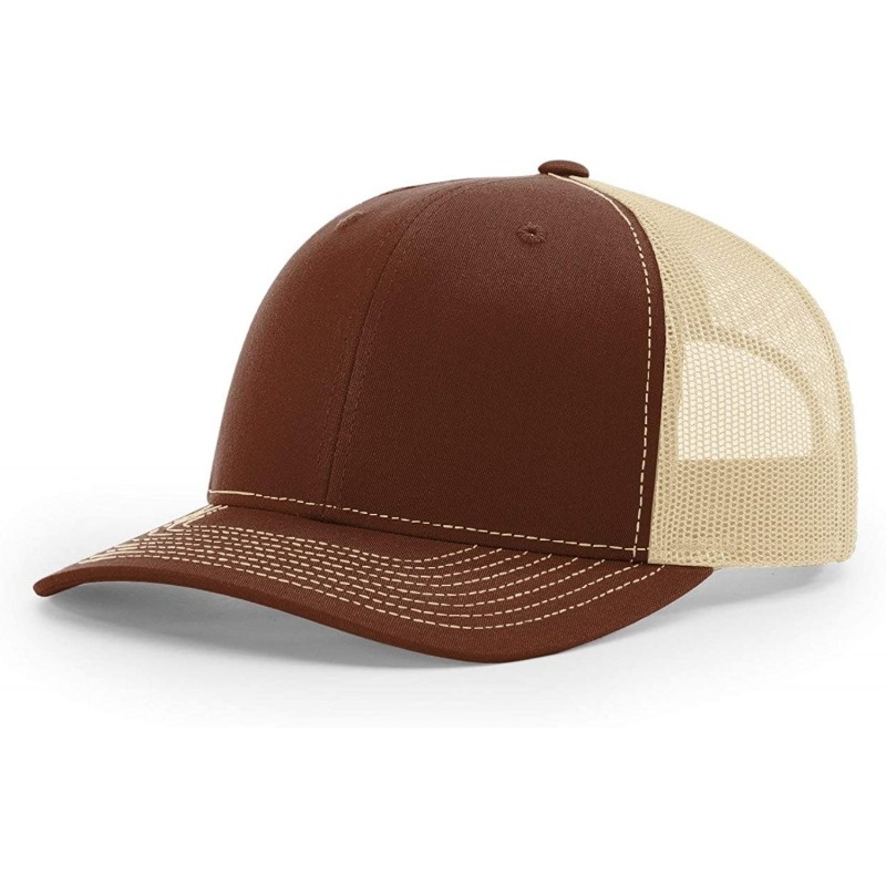 Baseball Caps Twill Mesh Back Trucker Snapback Hat - Brown/Khaki - C8182S7IUWX $11.73