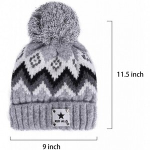 Skullies & Beanies Womens Winter Beanie Hat Warm Knit Skull Hat Scarf Set for Girl Slouchy Thick Fleece Lined Ski Hat with Po...