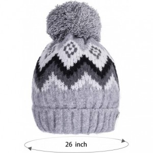 Skullies & Beanies Womens Winter Beanie Hat Warm Knit Skull Hat Scarf Set for Girl Slouchy Thick Fleece Lined Ski Hat with Po...