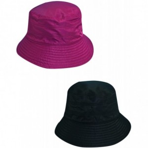 Bucket Hats Classico Women's Tapered Water Repellent Rain Hat (Pack of 2) - Black/Black - CO11UIV91ZN $71.36