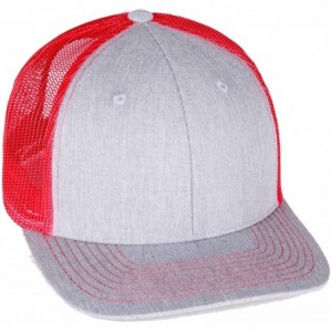 Baseball Caps Vintage Retro Style Plain Two Tone Trucker Hat Adjustable Snapback Baseball Cap - Heather Gray Red - CM192CDO0A...