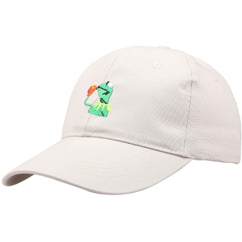 Baseball Caps Kermit The Frog Sipping Tea Adjustable Strapback Cap Unisex Baseball Cap - Beige - CI18KGIH6ZU $13.06