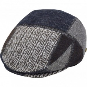 Newsboy Caps Classic Men's Flat Hat Wool Newsboy Herringbone Tweed Driving Cap - Iv2761-brown - CL18CSL6GQN $31.40