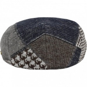 Newsboy Caps Classic Men's Flat Hat Wool Newsboy Herringbone Tweed Driving Cap - Iv2761-brown - CL18CSL6GQN $12.72