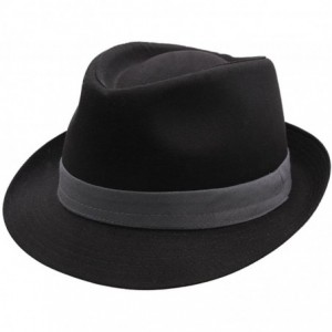 Fedoras Classic Trilby Trilby Hat - Noir-gris - CB1228QVY73 $77.85