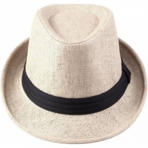 Fedoras Classic Fedora Unisex Woven Straw Summer Hat - D - CE18E3CIK2X $15.15