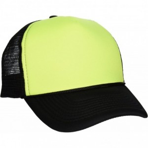 Baseball Caps Two Tone Neon Trucker Cap - Yellow - C61109SNE3F $8.68