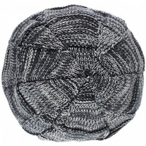Skullies & Beanies Women Mens Winter Beanie Cabled Checker Pattern Knit Hat Strap Cap - Black - CE18H2CZIHX $10.88