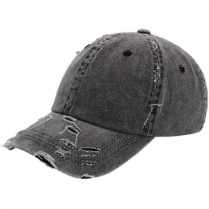 Baseball Caps Baseball Cap Men Women Hat - Unisex 100% Cotton Plain Pigment Dyed - Black - CG18DATC2NW $11.95