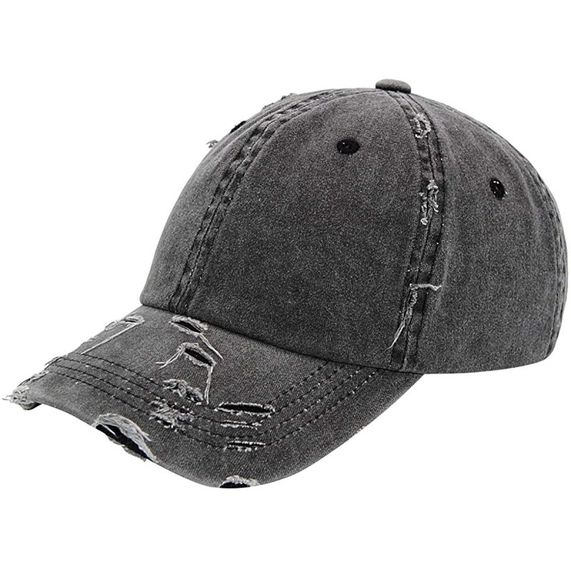 Baseball Caps Baseball Cap Men Women Hat - Unisex 100% Cotton Plain Pigment Dyed - Black - CG18DATC2NW $11.95