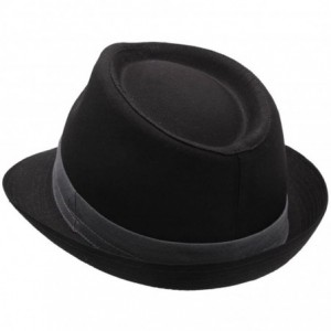 Fedoras Classic Trilby Trilby Hat - Noir-gris - CB1228QVY73 $34.80