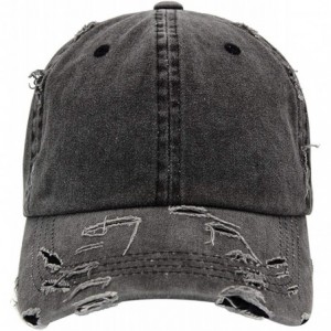 Baseball Caps Baseball Cap Men Women Hat - Unisex 100% Cotton Plain Pigment Dyed - Black - CG18DATC2NW $11.95