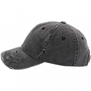 Baseball Caps Baseball Cap Men Women Hat - Unisex 100% Cotton Plain Pigment Dyed - Black - CG18DATC2NW $11.95